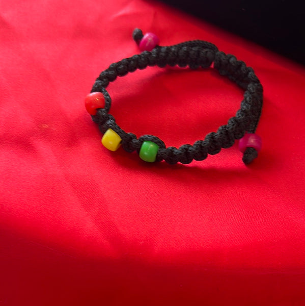 Macramé black corded bracelets