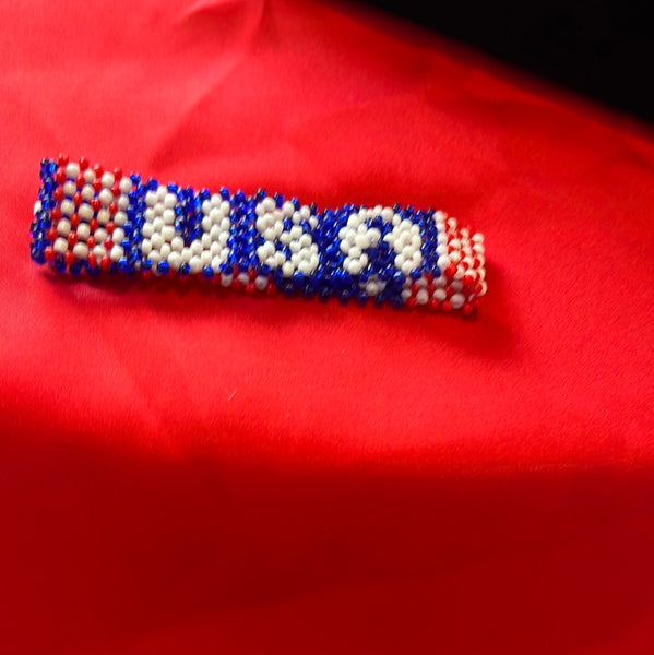 American flag beaded bracelet