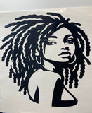 Rasta lady iron on decal
