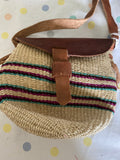 Small sisal crossbody handbag