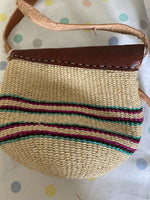 Small sisal crossbody handbag