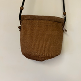 Small zipped sisal baskets with cord straps