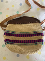 Small sisal crossbody handbag