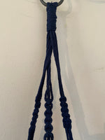 Blue macrame plant hangers