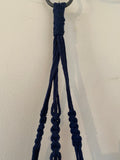 Blue macrame plant hangers