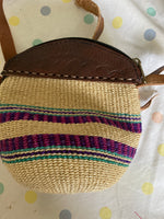 Small sisal crossbody handbag