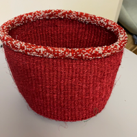 Red flower pot basket set